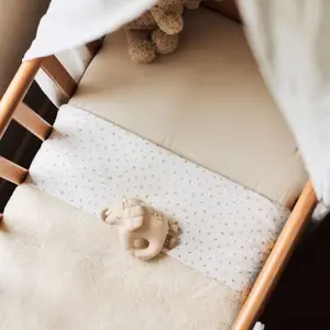 Lot de 2 draps housses en jersey Oatmeal-Sand (60 x 120 cm)