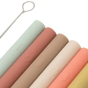 Lot de 6 pailles en silicone Multicolore