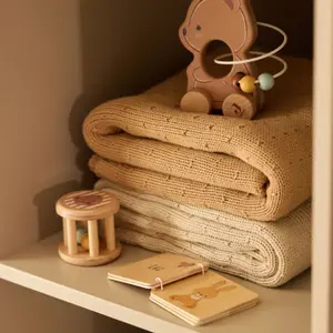 Couverture Sprinkle Knit Sand-Fluffy (100 x 150 cm)