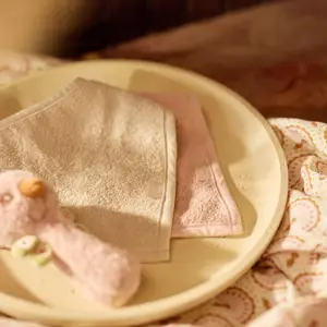 Lot de 2 bavoirs bandana Silk Rose-Sand