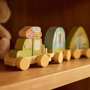 Train de construction en bois Jollies Camping