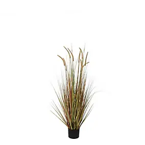 Herbe panache dogtail artificiel en pot vert ø35 x h.92 cm