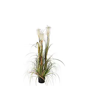 Herbe panache foxtail vert artificiel en pot plastique ø45 x h.120 cm