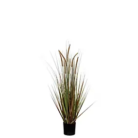 Herbe panache dogtail vert artificiel en pot ø45 x h.120 cm