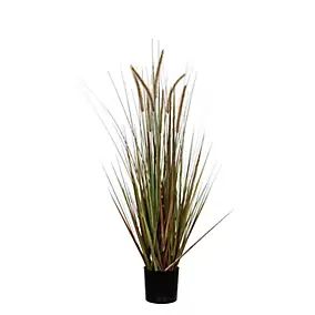 Herbe panache dogtail vert artificiel en pot ø70 x h.150 cm