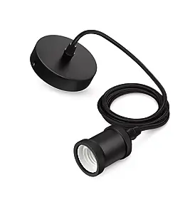 Cordon pour suspension avec douille noir, Philips Moderne - E27 IP20 L.2 m