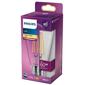 Ampoule LED E27 ST64 806lm 7W = 60W IP20 blanc chaud Philips