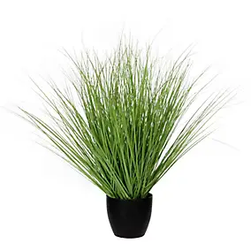 Gras vert artificiel ø50 x h.68 cm en pot plastique ø14,5 cm