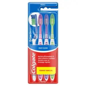 COLGATE Brosse à dents multiaction souple 4 brosses