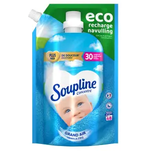 SOUPLINE Recharge adoucissant liquide grand air 48 lavages 1l
