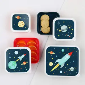 Lot de 4 boîtes à goûter Espace