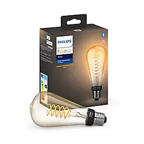 Ampoule LED connectée Philips Hue oblong IP20 E27 550lm 7W blanc chaud