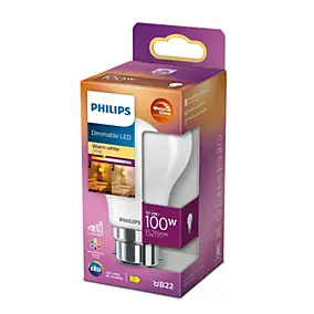 Ampoule LED B22 A60 dépoli 1521 lm blanc chaud dimmable 13 W Philips