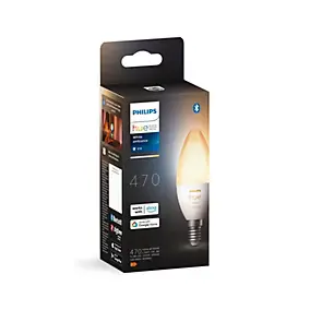 Ampoule LED E14 flamme dépoli connectée blanc variable 470 lm dimmable 5,2 W Philips Hue