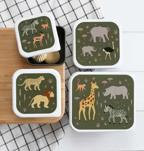 Lot de 4 boîtes à goûter Savane