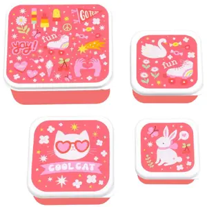 Lot de 4 boîtes à goûter Fun