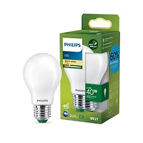 Ampoule LED A60 E27 485lm=40W blanc chaud Philips ⌀6 cm dépoli