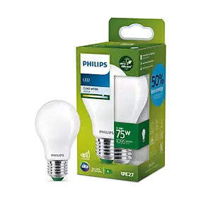 Ampoule LED A60 E27 1095lm=75W blanc froid Philips ⌀6 cm dépoli
