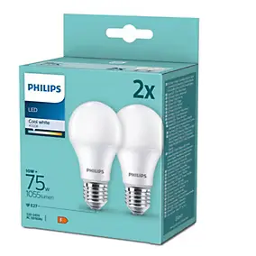2 ampoules LED E27 1055lm blanc froid 75W Philips Lighting