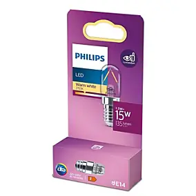 Ampoule LED flamme filament transparente E14 135lm 1.5W = 15W IP20 blanc chaud Philips
