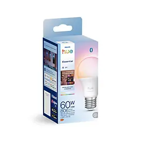 Ampoule LED E27 A60 dépoli connectée RVB blanc variable 806 lm dimmable 8W Philips Hue