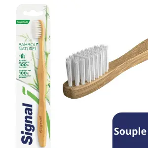 SIGNAL Brosse à dents souple manche en bambou 1 pièce