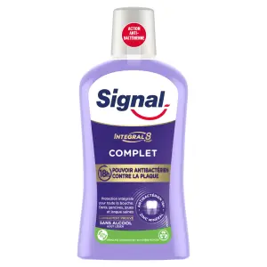 SIGNAL Bain de bouche intégral 8 antibactérien contre la plaque sans alcool 500ml