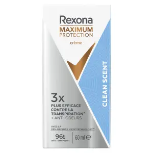 REXONA Maximum protection Déodorant crème clean scent 60ml