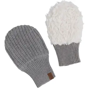 Moufles bébé en teddy coton bio Soul gris (0-6 mois)