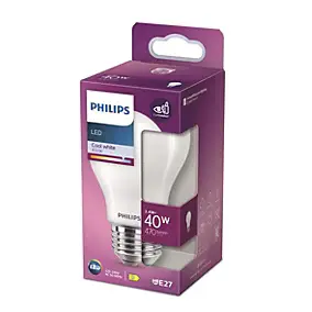Ampoule LED E27 dépoli 470 lm blanc froid 3,4W Philips