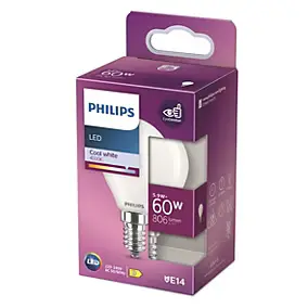 Ampoule LED E27 dépoli 806 lm blanc froid 5,9W Philips