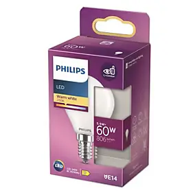 Ampoule LED E27 A60 dépoli 806 lm blanc chaud 5,9W Philips