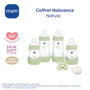 Coffret naissance Nature (4 biberons+1 sucette+1 boîte doseuse)