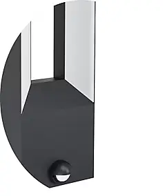 Applique murale LED intégrée à détection Riforano noir IP44 640lm Eglo