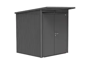 Abri de jardin métal Biohort AvantGarde A1 gris foncé double porte surface totale 3.96 m²