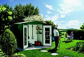 Abri de jardin métal Biohort Europa T4 vert foncé surface totale 5.56 m²