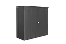 Armoire de jardin, rangement outils, métal gris foncé, l.182,5 x P.83 x H.182,5 cm, Biohort