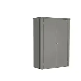 Armoire de jardin Roméo acier quartz Biohort l.132 x P.57 x H.181 cm
