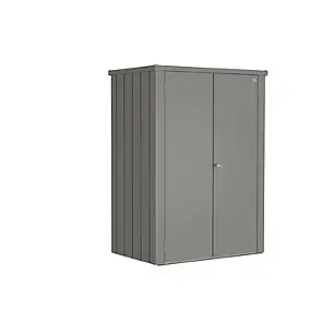 Armoire de jardin Roméo acier quartz Biohort l.132 x P.87 x H.181 cm