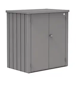 Armoire de terrasse métal, l.132 x P.87 x H.140 cm taille L, gris quartz, Biohort Romeo