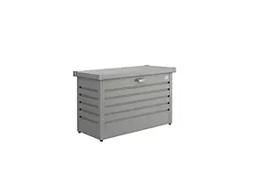 Coffre de jardin métal 195 L, l.101 x H.61 x P.46 cm, gris quartz, Biohort T100
