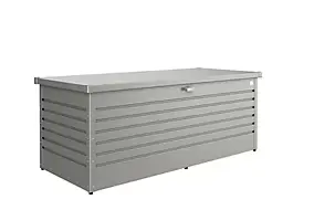 Coffre de jardin métal 800 L, l.181 x H.71 x P.79 cm, gris quartz, Biohort T180