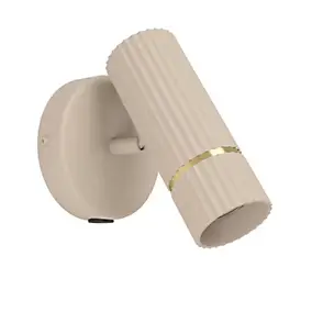 Applique murale métal beige sable GU10 4,7W l. 11 x H.15,5cm Eglo, Caminia