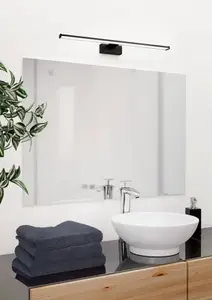 Applique LED miroir SDB noir - 60 cm