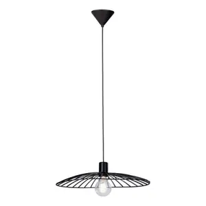 Suspension métal noir ovale diam. 45x40 cm