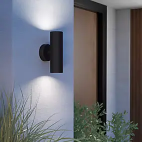 Applique murale extérieur LED double tête GU10 IP44 noir Eglo Tomelloso