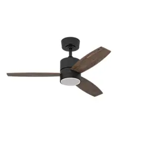 Ventilateur de plafond silencieux avec éclairage LED métal et bois foncé Ø.106 cm Eglo Mandaree