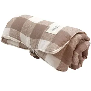 Tapis à langer nomade Knot Vichy Caramel
