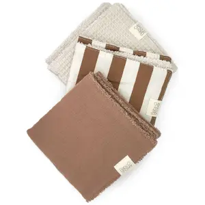 Lot de 3 lingettes Caramel Sailor (28 x 28 cm)
