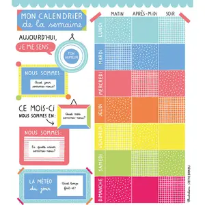 Ma pochette d'aimants Calendrier de la semaine